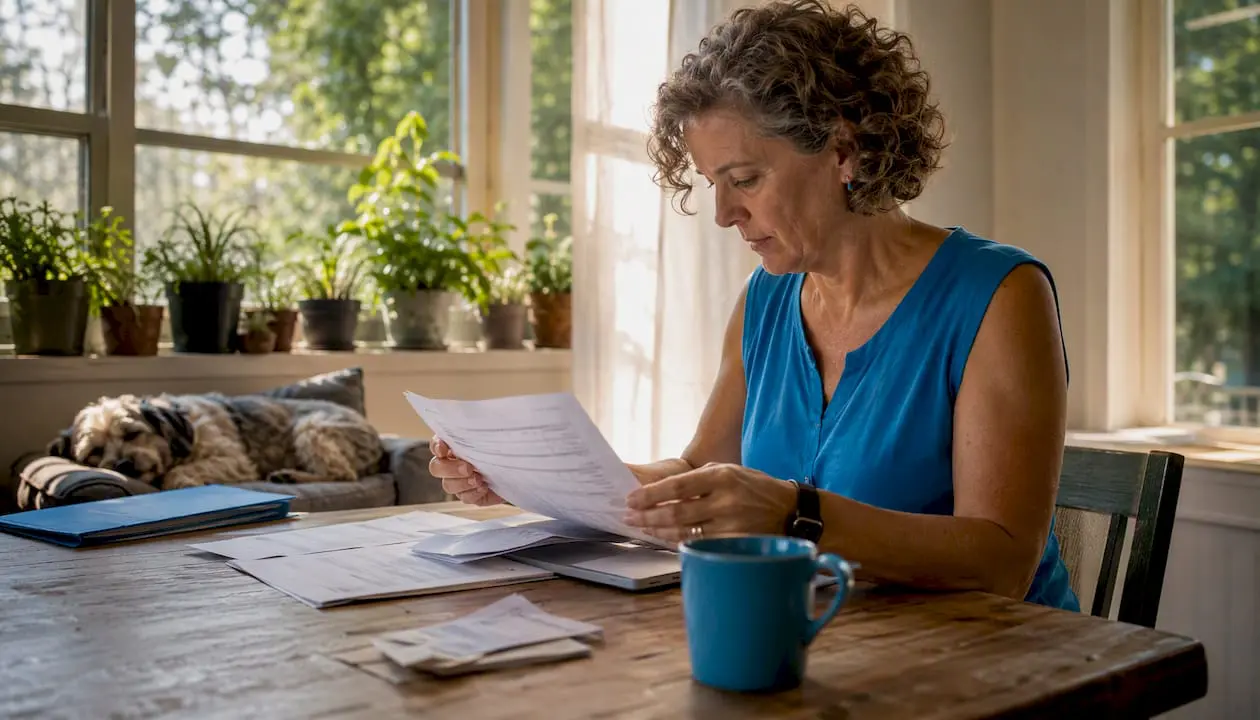 Person reviewing dog daycare insurance documents