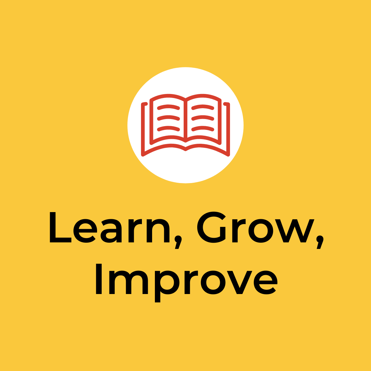 Learn, grow, improve logo